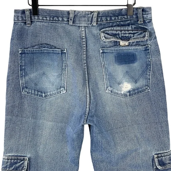 1980s Vintage Rigoletto Cargo Jeans Womens 30 High Rise Straight Utility Ankle - Picture 7 of 10